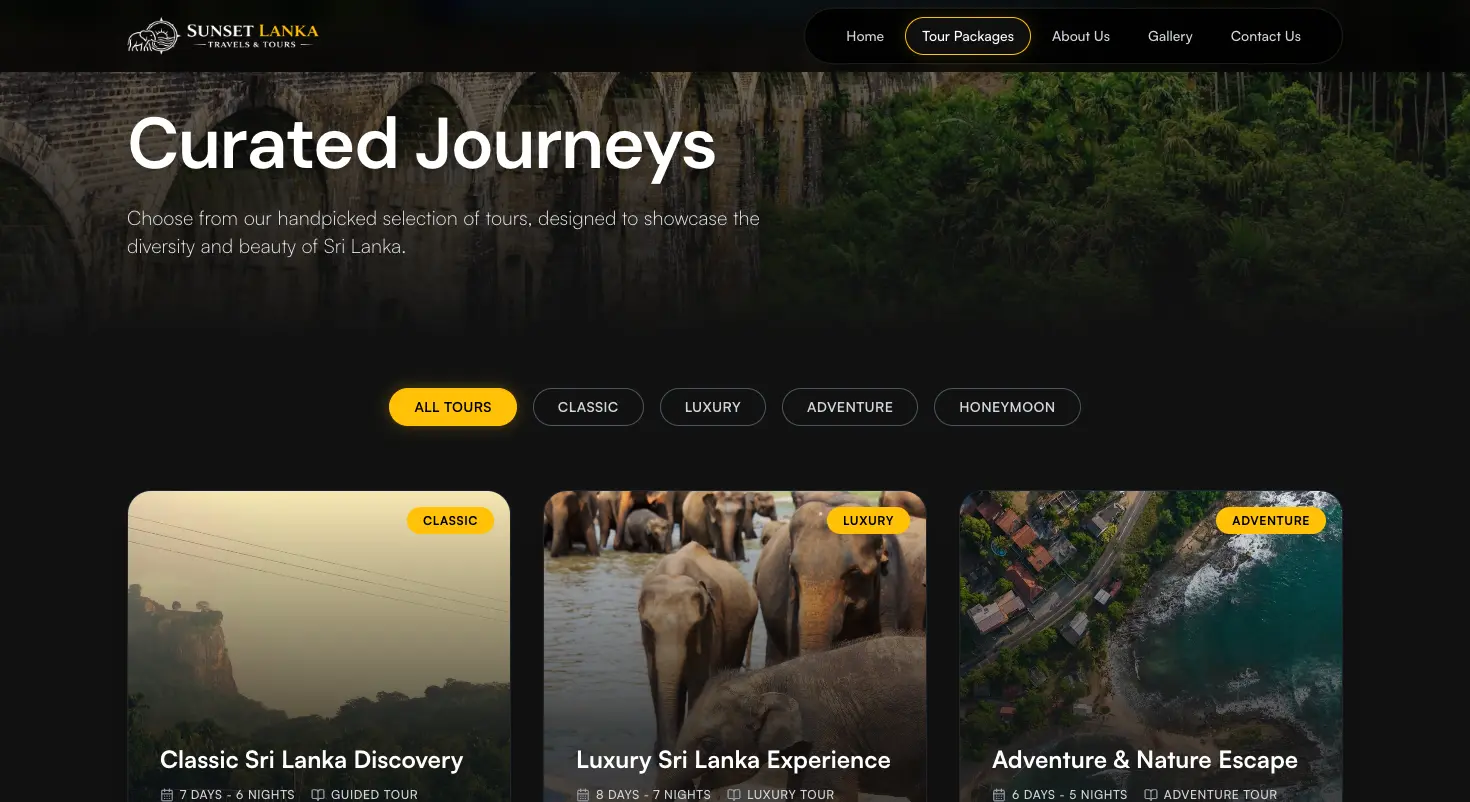 Sunset Tour Packages